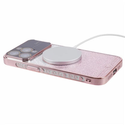 For iPhone 15 Pro Max Slim TPU Case Compatible with MagSafe Electroplating Phone Shell