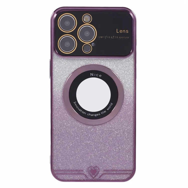 For iPhone 15 Pro Max Slim TPU Case Compatible with MagSafe Electroplating Phone Shell