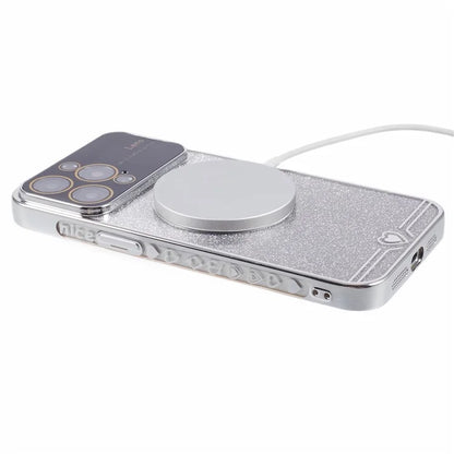 For iPhone 15 Pro Max Slim TPU Case Compatible with MagSafe Electroplating Phone Shell