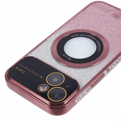 For iPhone 15 Plus Case Compatible with MagSafe Electroplating Slim TPU Phone Cover