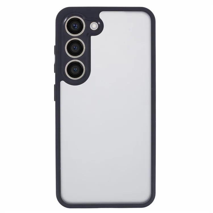 For Samsung Galaxy S23 Matte Case Shockproof TPU+PC Phone Cover, Transparent Black