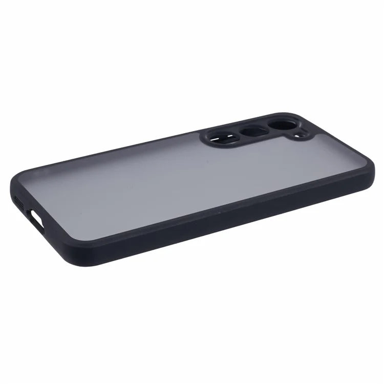 For Samsung Galaxy S23 Matte Case Shockproof TPU+PC Phone Cover, Transparent Black