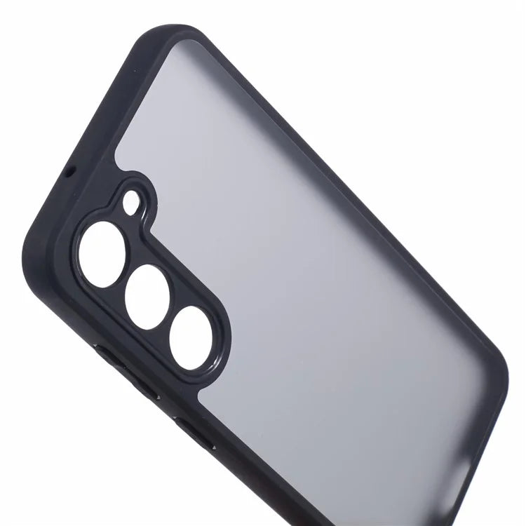 For Samsung Galaxy S23 Matte Case Shockproof TPU+PC Phone Cover, Transparent Black
