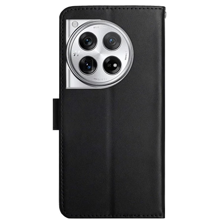 HT02 For OnePlus 12R 5G / Ace 3 5G Case Genuine Cow Leather Stand Wallet Cell Phone Cover