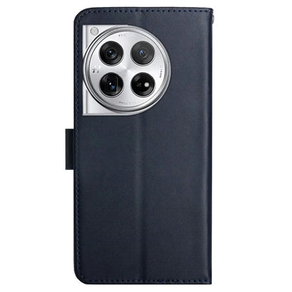 HT02 For OnePlus 12R 5G / Ace 3 5G Case Genuine Cow Leather Stand Wallet Cell Phone Cover