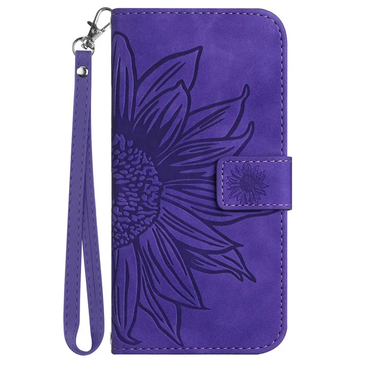 HT04 For OnePlus 12R 5G / Ace 3 5G Leather Phone Case with Wrist Strap
