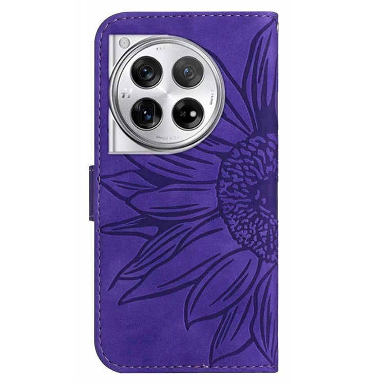 HT04 For OnePlus 12R 5G / Ace 3 5G Leather Phone Case with Wrist Strap