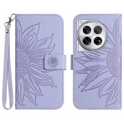 HT04 For OnePlus 12R 5G / Ace 3 5G Leather Phone Case with Wrist Strap