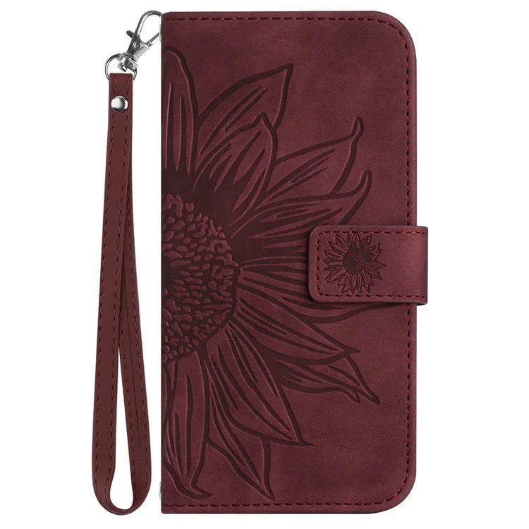 HT04 For OnePlus 12R 5G / Ace 3 5G Leather Phone Case with Wrist Strap
