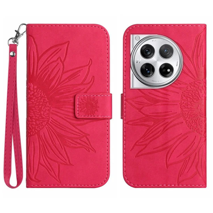 HT04 For OnePlus 12R 5G / Ace 3 5G Leather Phone Case with Wrist Strap