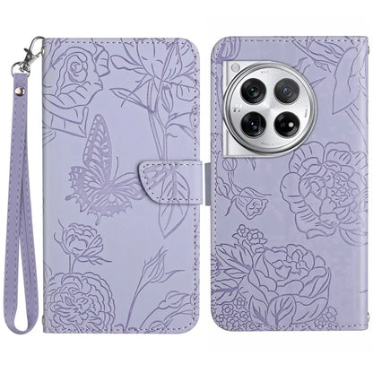 HT03 For OnePlus 12R 5G / Ace 3 5G Phone Case Imprinted Leather Cover with Hand Strap
