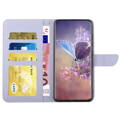 HT03 For OnePlus 12R 5G / Ace 3 5G Phone Case Imprinted Leather Cover with Hand Strap