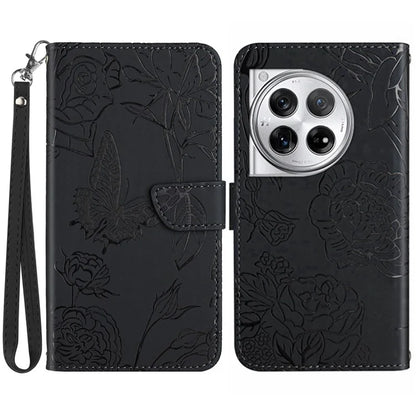 HT03 For OnePlus 12R 5G / Ace 3 5G Phone Case Imprinted Leather Cover with Hand Strap