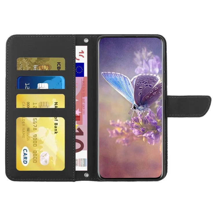 HT03 For OnePlus 12R 5G / Ace 3 5G Phone Case Imprinted Leather Cover with Hand Strap