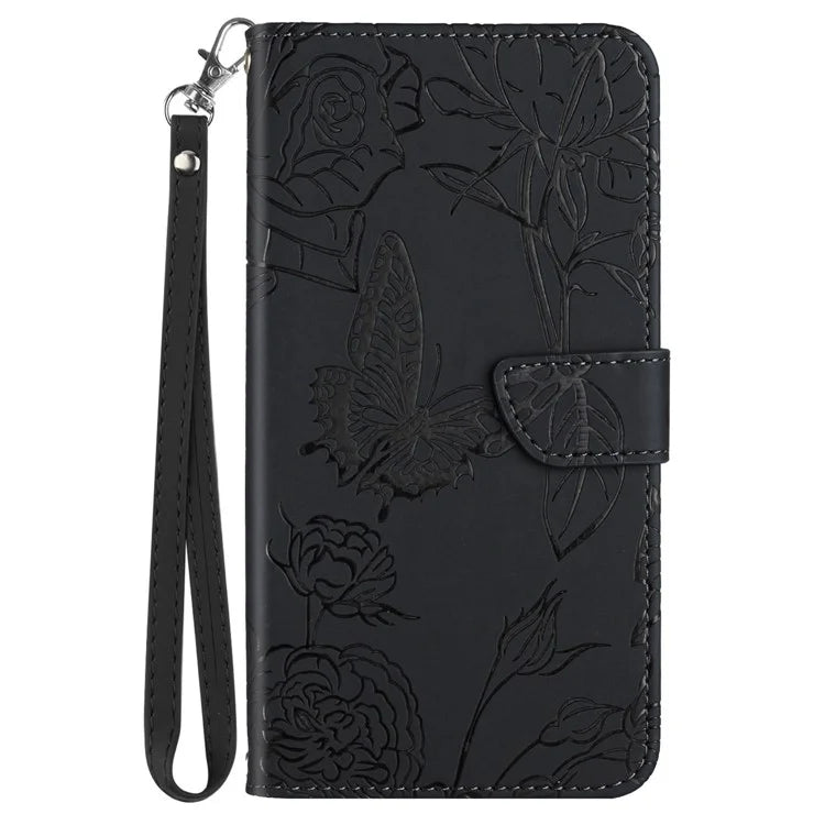 HT03 For OnePlus 12R 5G / Ace 3 5G Phone Case Imprinted Leather Cover with Hand Strap