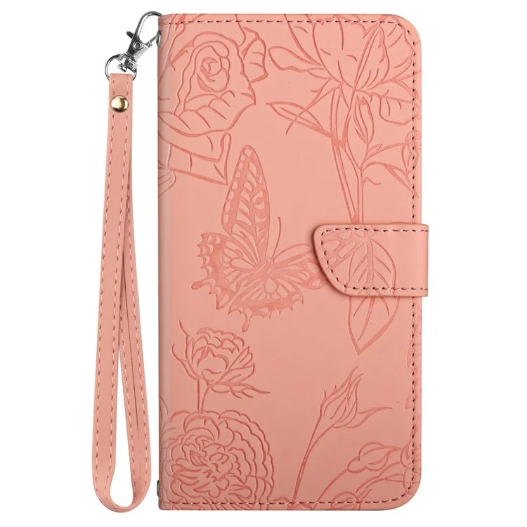 HT03 For OnePlus 12R 5G / Ace 3 5G Phone Case Imprinted Leather Cover with Hand Strap