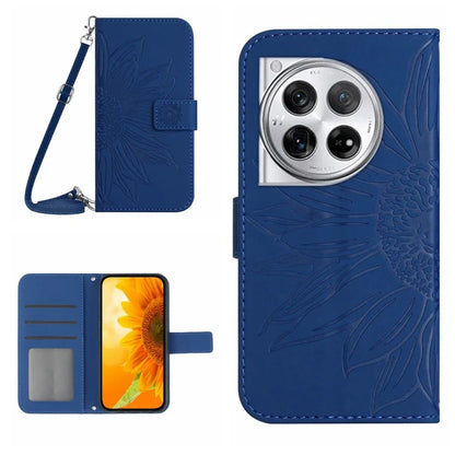 HT04 For OnePlus 12R 5G / Ace 3 5G Case Wallet Crossbody Sunflower Leather Phone Cover