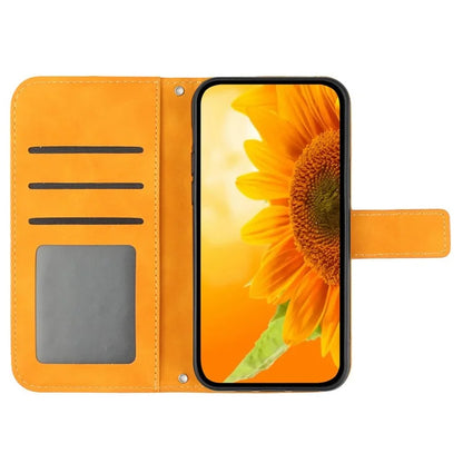 HT04 For OnePlus 12R 5G / Ace 3 5G Case Wallet Crossbody Sunflower Leather Phone Cover