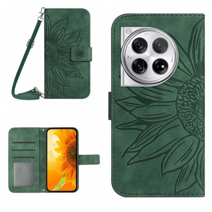 HT04 For OnePlus 12R 5G / Ace 3 5G Case Wallet Crossbody Sunflower Leather Phone Cover
