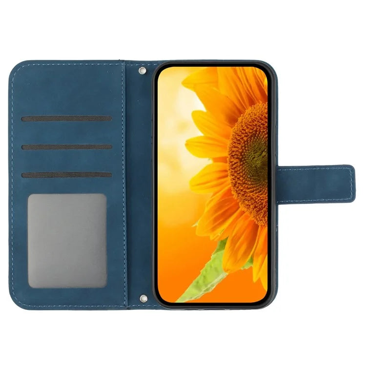 HT04 For OnePlus 12R 5G / Ace 3 5G Case Wallet Crossbody Sunflower Leather Phone Cover