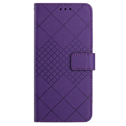 HT06 For OnePlus 12R 5G / Ace 3 5G Wallet Case Rhombus Pattern Leather Flip Cover