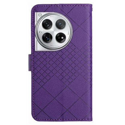 HT06 For OnePlus 12R 5G / Ace 3 5G Wallet Case Rhombus Pattern Leather Flip Cover