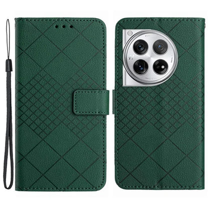 HT06 For OnePlus 12R 5G / Ace 3 5G Wallet Case Rhombus Pattern Leather Flip Cover