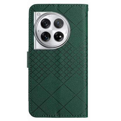 HT06 For OnePlus 12R 5G / Ace 3 5G Wallet Case Rhombus Pattern Leather Flip Cover
