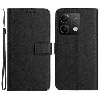 HT06 For Xiaomi Redmi Note 13 Pro 4G / Poco M6 Pro 4G Wallet Phone Case Rhombus Pattern Leather Flip Cover