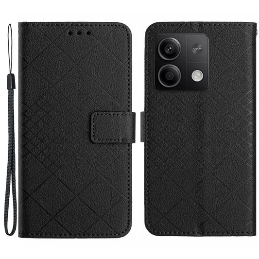 HT06 For Xiaomi Redmi Note 13 Pro 4G / Poco M6 Pro 4G Wallet Phone Case Rhombus Pattern Leather Flip Cover