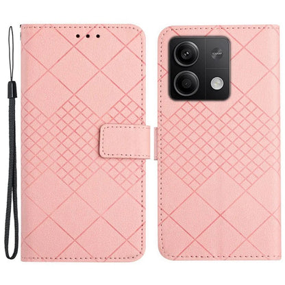 HT06 For Xiaomi Redmi Note 13 Pro 4G / Poco M6 Pro 4G Wallet Phone Case Rhombus Pattern Leather Flip Cover