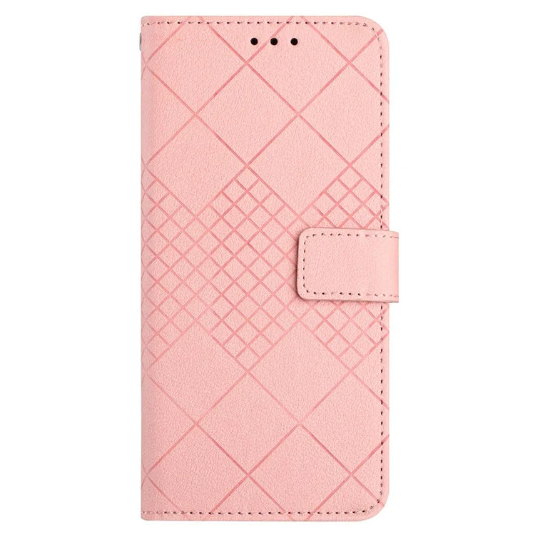 HT06 For Xiaomi Redmi Note 13 Pro 4G / Poco M6 Pro 4G Wallet Phone Case Rhombus Pattern Leather Flip Cover