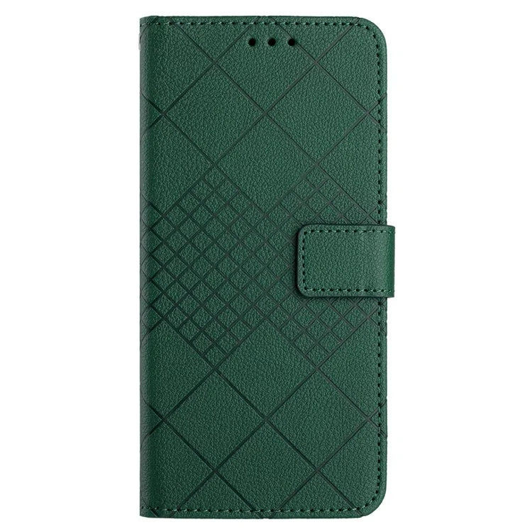 HT06 For Xiaomi Redmi Note 13 Pro 4G / Poco M6 Pro 4G Wallet Phone Case Rhombus Pattern Leather Flip Cover