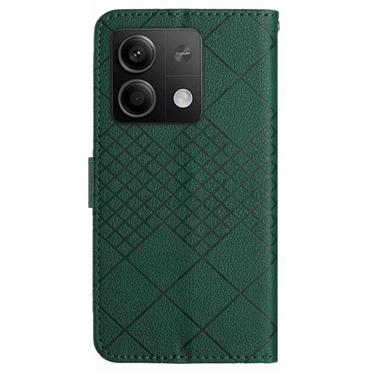 HT06 For Xiaomi Redmi Note 13 Pro 4G / Poco M6 Pro 4G Wallet Phone Case Rhombus Pattern Leather Flip Cover