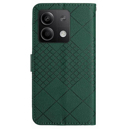 HT06 For Xiaomi Redmi Note 13 Pro 4G / Poco M6 Pro 4G Wallet Phone Case Rhombus Pattern Leather Flip Cover