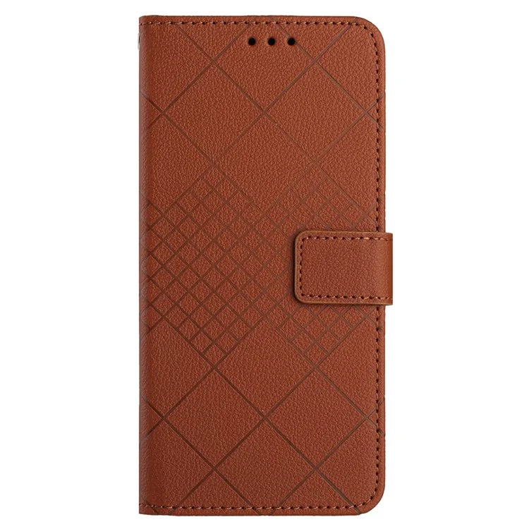 HT06 For Xiaomi Redmi Note 13 Pro 4G / Poco M6 Pro 4G Wallet Phone Case Rhombus Pattern Leather Flip Cover