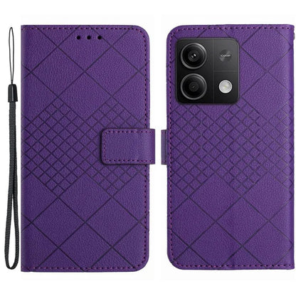 HT06 For Xiaomi Redmi Note 13 Pro 4G / Poco M6 Pro 4G Wallet Phone Case Rhombus Pattern Leather Flip Cover