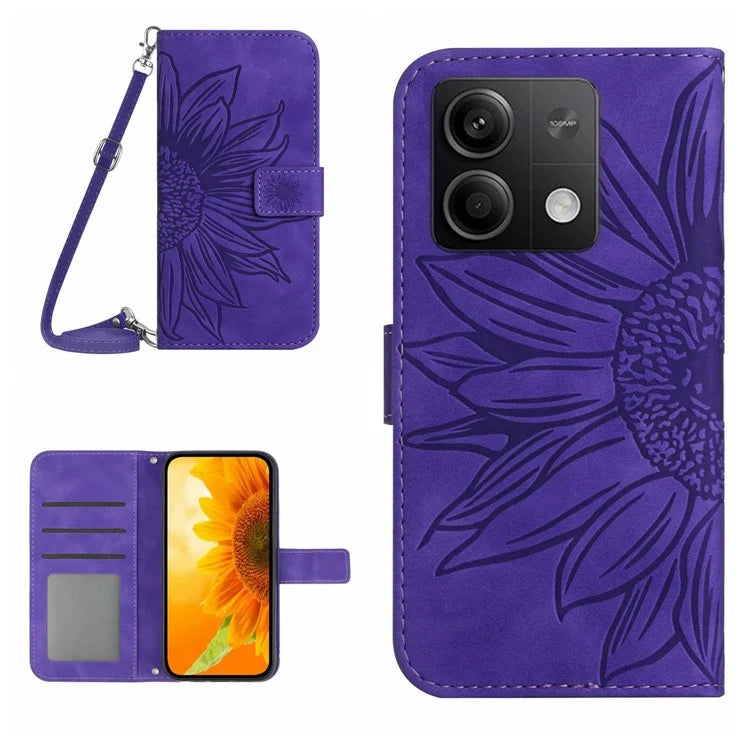 HT04 For Xiaomi Redmi Note 13 Pro 4G / Poco M6 Pro 4G Leather Wallet Case Crossbody Phone Cover
