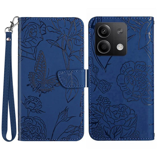 HT03 For Xiaomi Redmi Note 13 Pro 4G / Poco M6 Pro 4G Case Imprinted Leather Phone Cover with Hand Strap