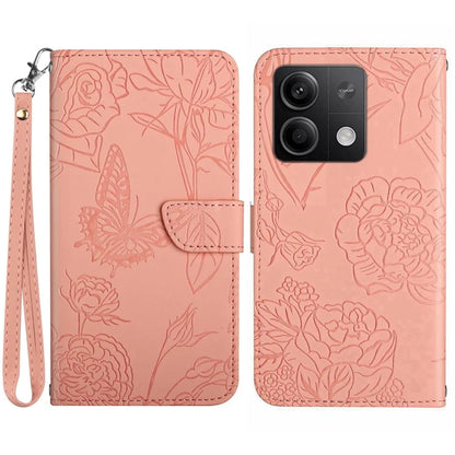 HT03 For Xiaomi Redmi Note 13 Pro 4G / Poco M6 Pro 4G Case Imprinted Leather Phone Cover with Hand Strap