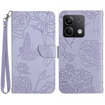 HT03 For Xiaomi Redmi Note 13 Pro 4G / Poco M6 Pro 4G Case Imprinted Leather Phone Cover with Hand Strap