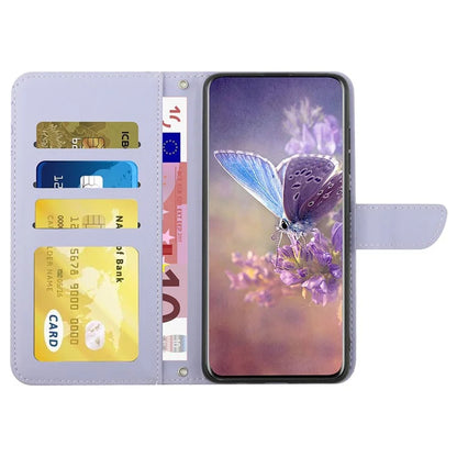 HT03 For Xiaomi Redmi Note 13 Pro 4G / Poco M6 Pro 4G Case Imprinted Leather Phone Cover with Hand Strap