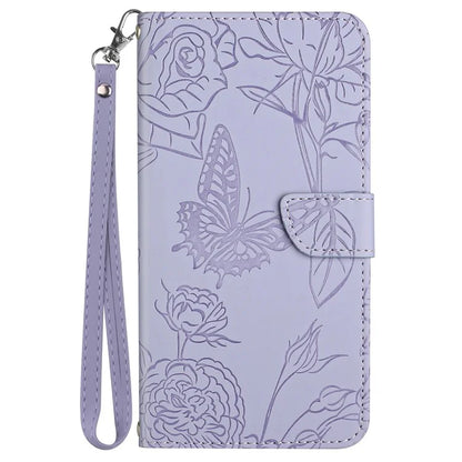 HT03 For Xiaomi Redmi Note 13 Pro 4G / Poco M6 Pro 4G Case Imprinted Leather Phone Cover with Hand Strap