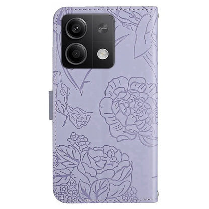 HT03 For Xiaomi Redmi Note 13 Pro 4G / Poco M6 Pro 4G Case Imprinted Leather Phone Cover with Hand Strap