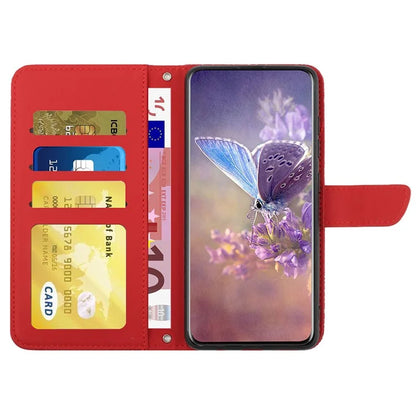 HT03 For Xiaomi Redmi Note 13 Pro 4G / Poco M6 Pro 4G Case Imprinted Leather Phone Cover with Hand Strap