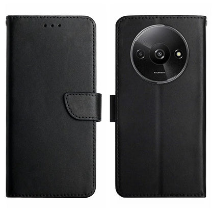 HT02 For Xiaomi Redmi A3 Case Genuine Cow Leather Wallet Phone Cover
