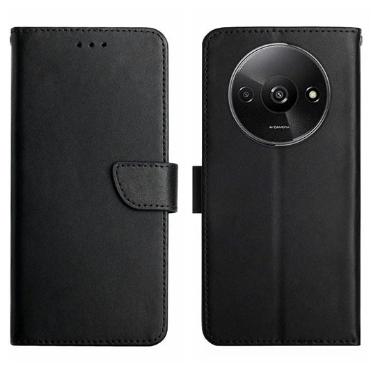 HT02 For Xiaomi Redmi A3 Case Genuine Cow Leather Wallet Phone Cover