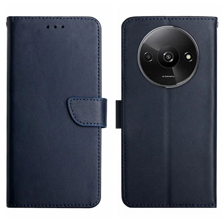 HT02 For Xiaomi Redmi A3 Case Genuine Cow Leather Wallet Phone Cover