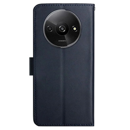 HT02 For Xiaomi Redmi A3 Case Genuine Cow Leather Wallet Phone Cover