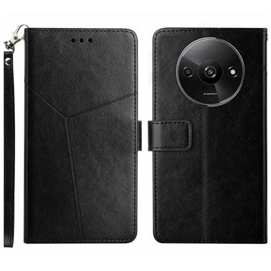 HT01 For Xiaomi Redmi A3 Wallet Phone Case Imprinted PU Leather Phone Cover with Strap